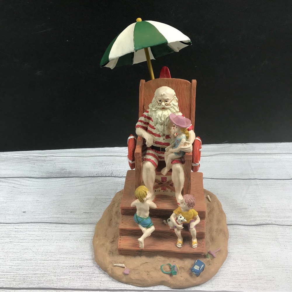Lifeguard Christmas Santa Statuette by Beachcombers 1996